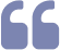 Blue quotation mark symbol on black background.